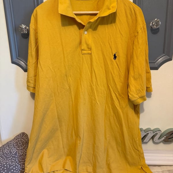 Polo Ralph Lauren Classic Fit Polo Shirt XLT Yellow Cotton