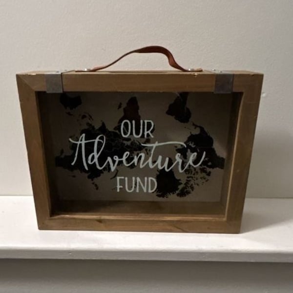 Mainstays Our Adventure Fund Wood Shadow Box Piggy Bank