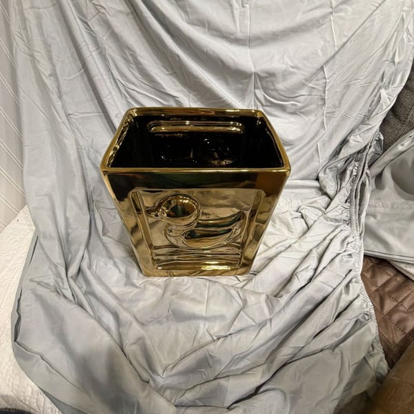 Gold Ceramic Planter Square Duck Design