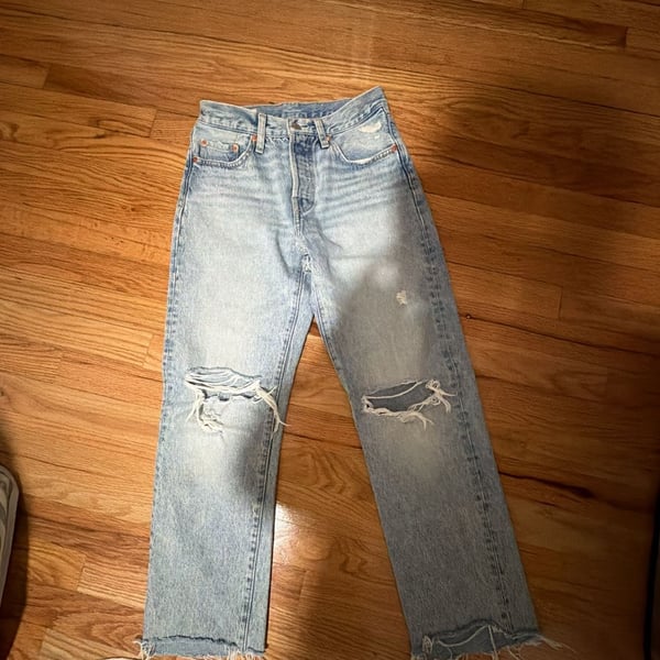 Levi's 501 Premium Light Wash Denim Jeans Size 24