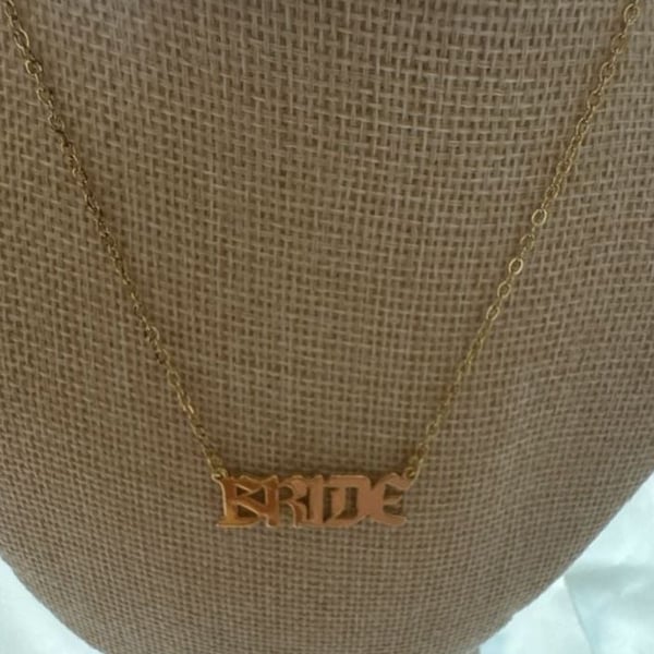 Faux Fetti Bride Gold Tone Necklace