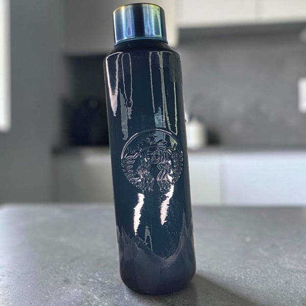 Starbucks Recycled Glass Water Bottle Dark Green 20 oz