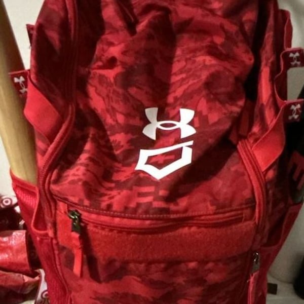 Under Armour Red Digital Camo Player Baseball Softball Backpack