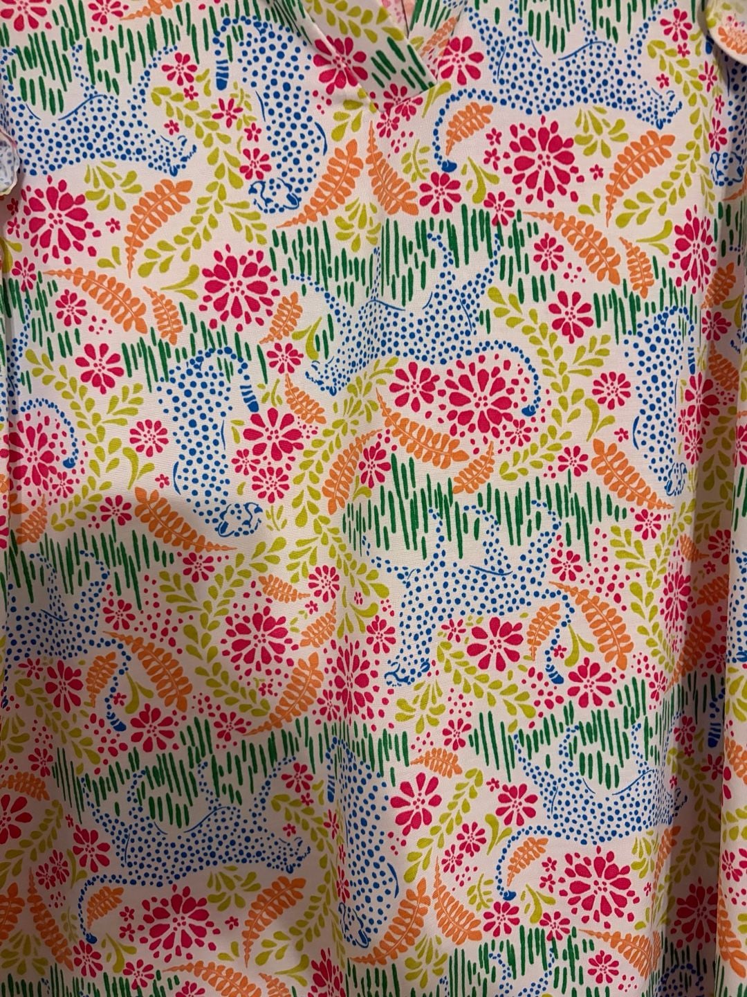 Dear Scarlett Flutter Sleeve Top Size L Multi-Color Abstract Floral 4
