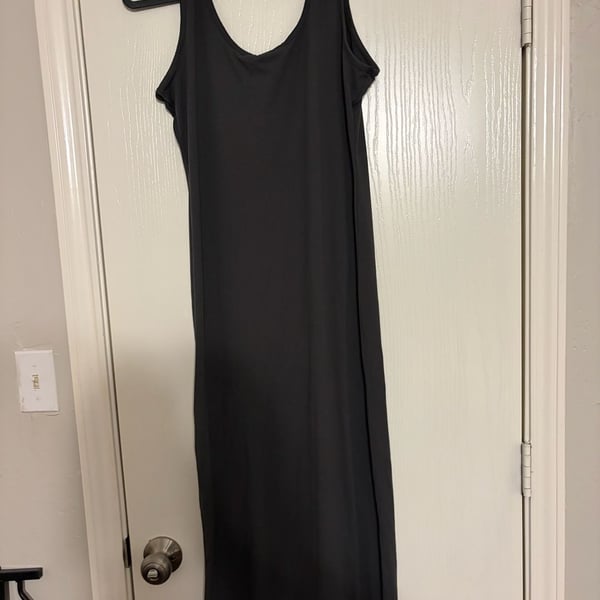 Zenana Maxi Dress Size XL Charcoal Sleeveless Scoop Neck
