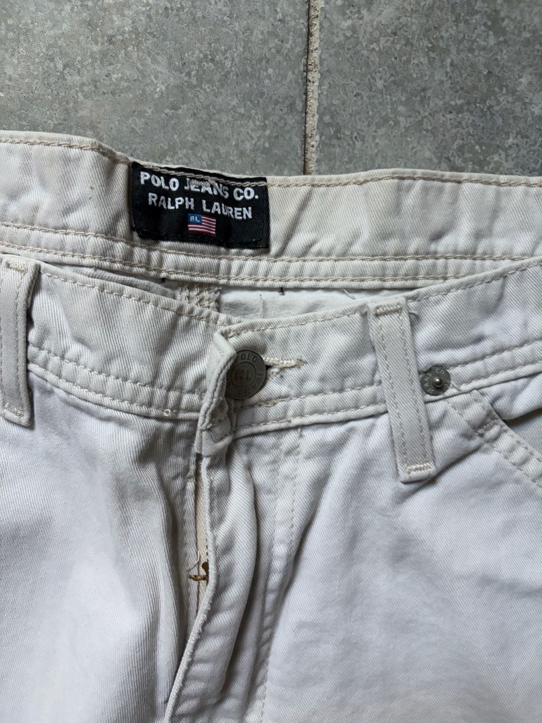 Polo Jeans Co. Ralph Lauren Carpenter Pants Cream Utility Workwear 6