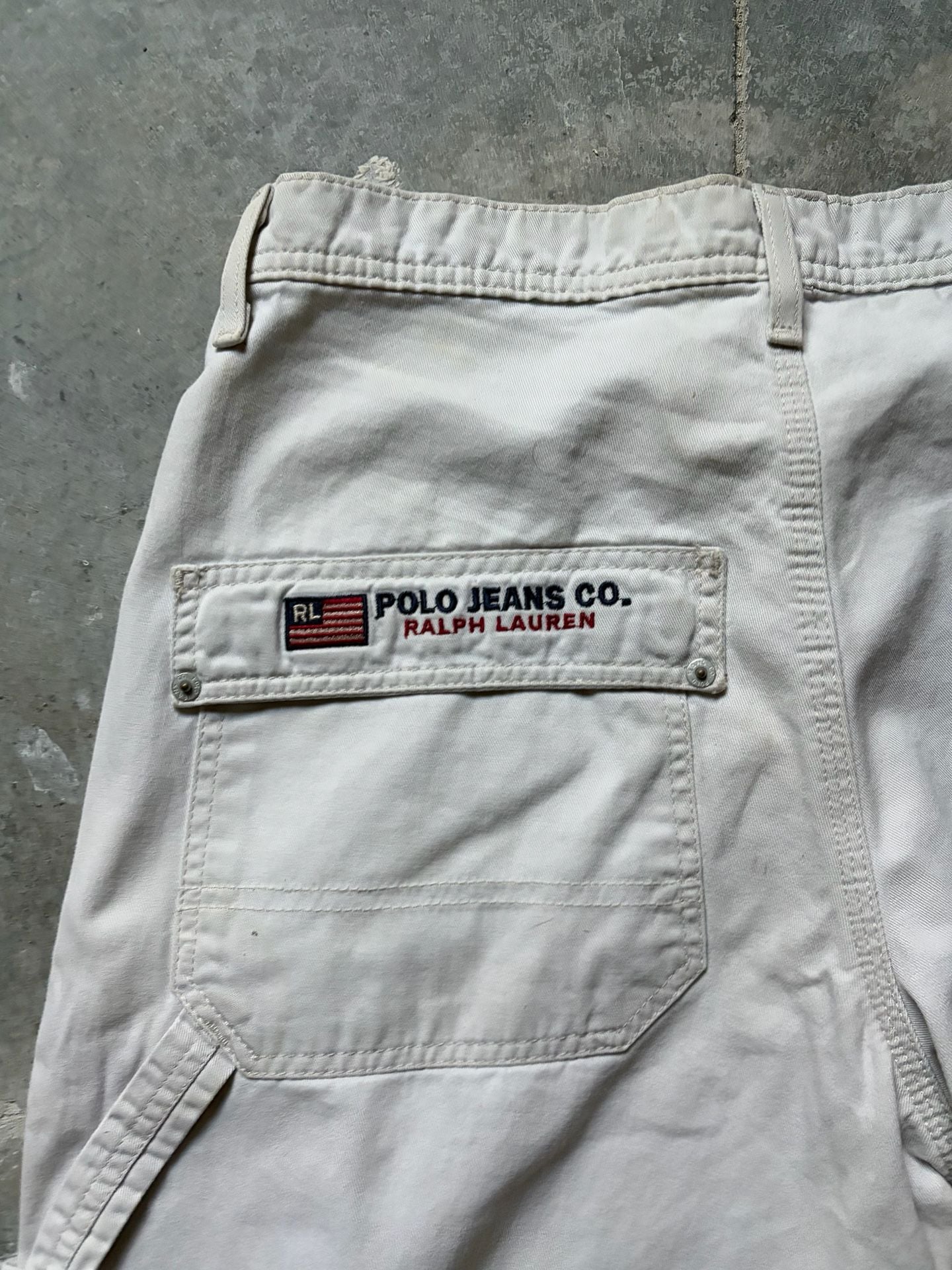 Polo Jeans Co. Ralph Lauren Carpenter Pants Cream Utility Workwear 2
