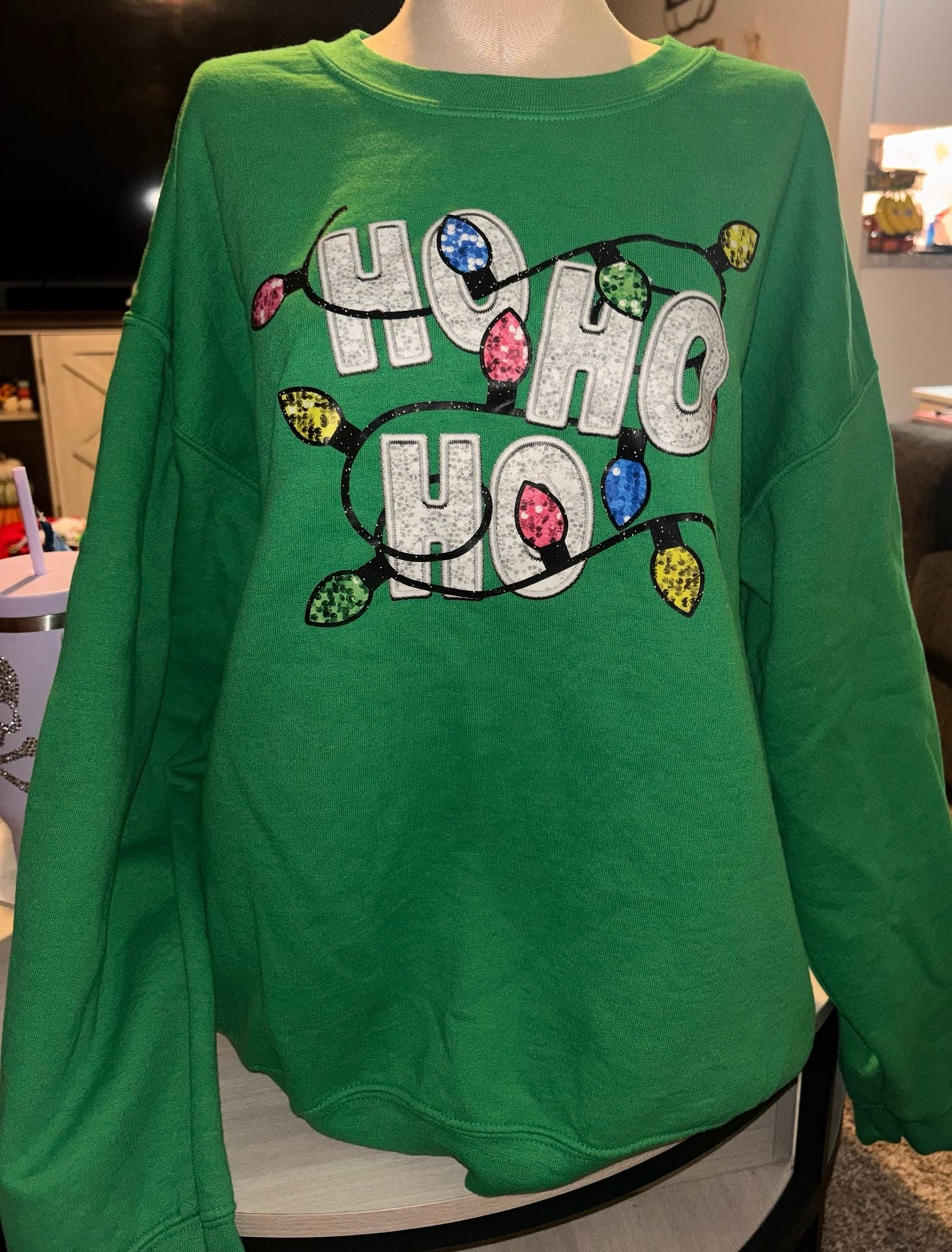 HO HO HO with Lights Sweatshirt 2