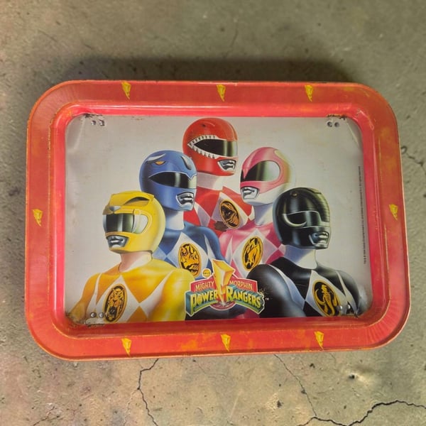 Mighty Morphin Power Rangers 1994 Metal TV Breakfast Tray