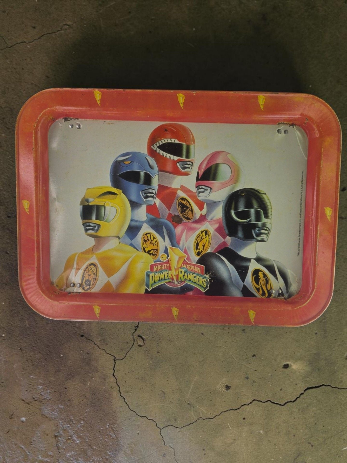 Mighty Morphin Power Rangers 1994 Metal TV Breakfast Tray 4