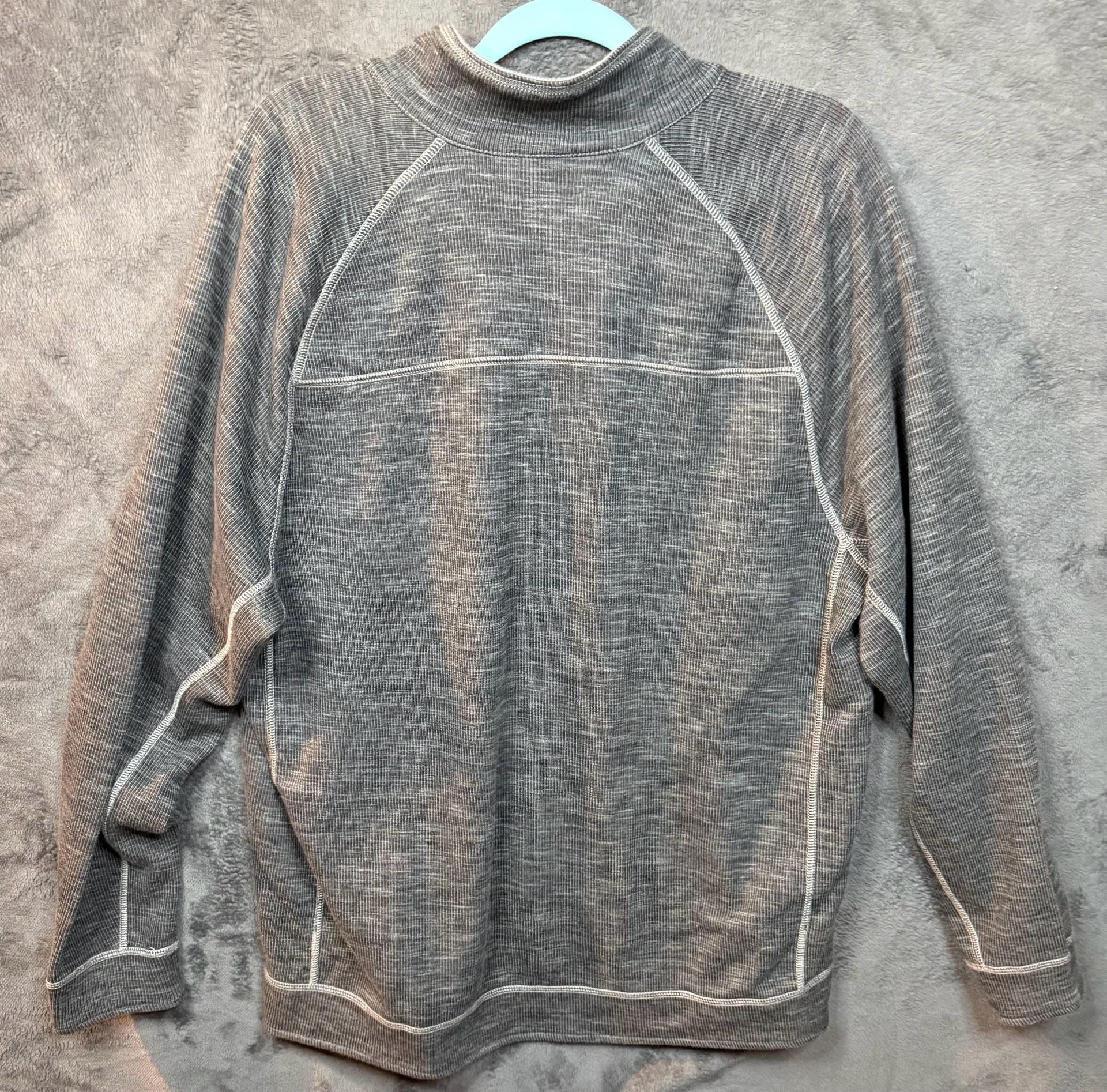 Men’s Tommy Bahama Reversible Quarter Zip Pullover Size XL Gray Cotton Blend #7 6