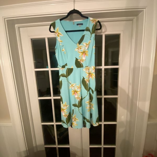 Tommy Hilfiger Floral V-Neck Dress Blue