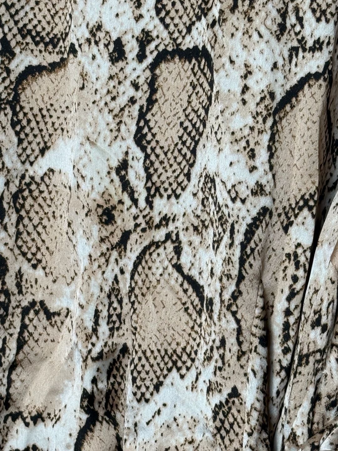 Aakaa Snakeskin Print Dress Size M Long Sleeve Beige Black 5