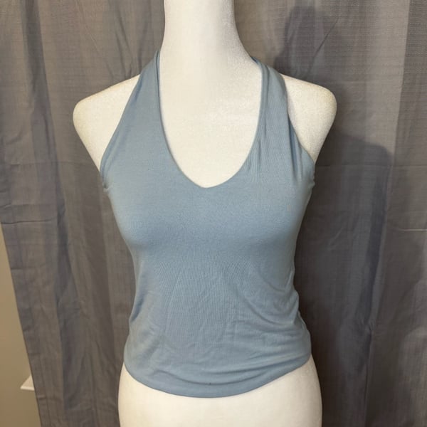 Cotton On Halter Top Size S Blue Ribbed Sleeveless Tank