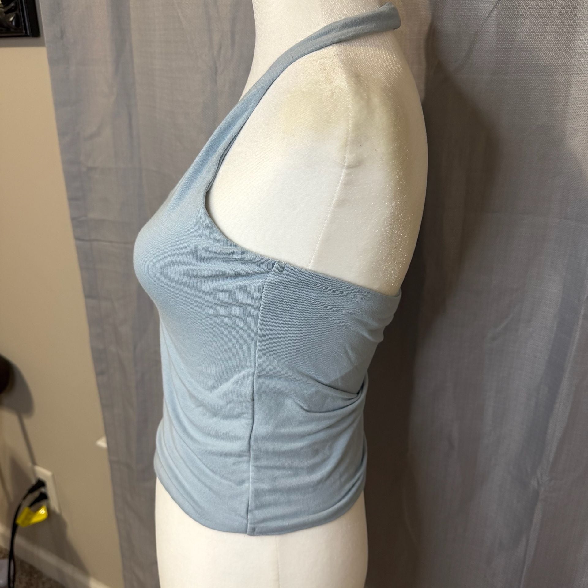Cotton On Halter Top Size S Blue Ribbed Sleeveless Tank 3