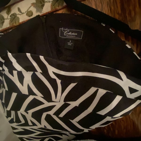 Collection dressbarn Dress Size 6 Black White Geometric