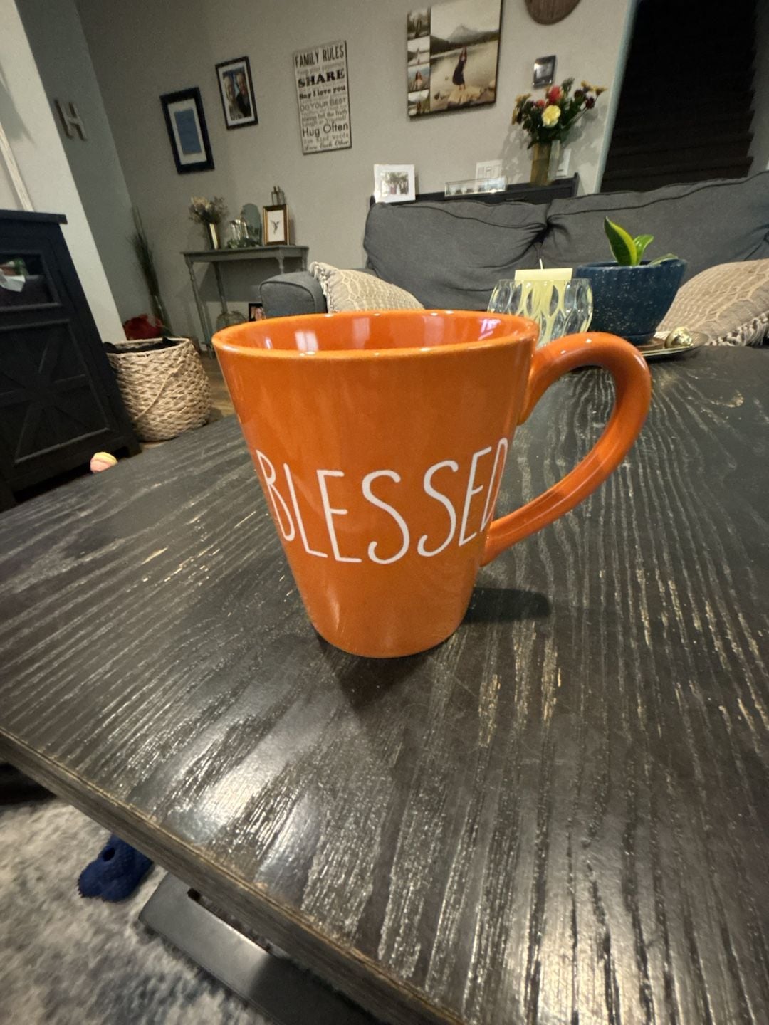 Hobby Lobby RAE DUNN Blessed Ceramic Coffee Mug Orange FALL 1