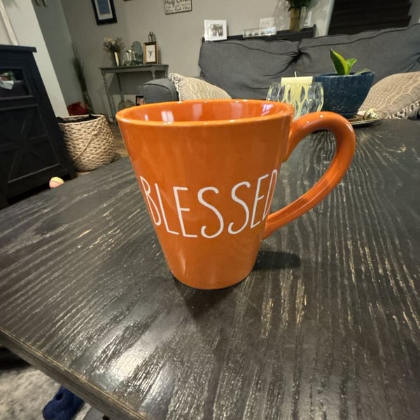 Hobby Lobby RAE DUNN Blessed Ceramic Coffee Mug Orange FALL