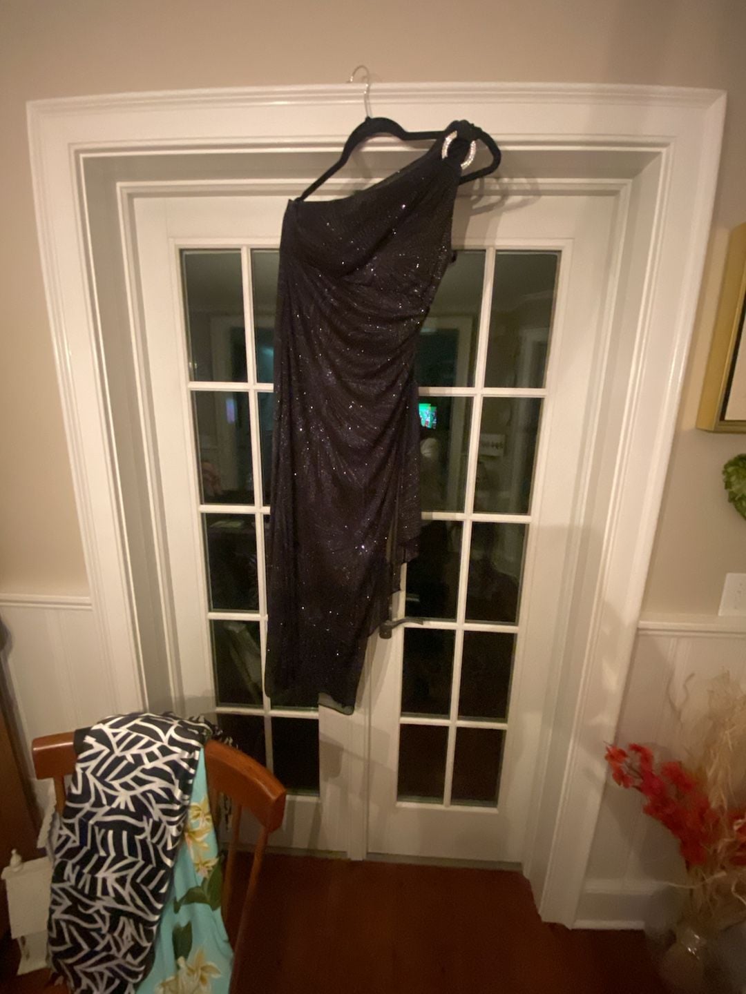 R&M Richards Glitter Dress Size 6P Black 2