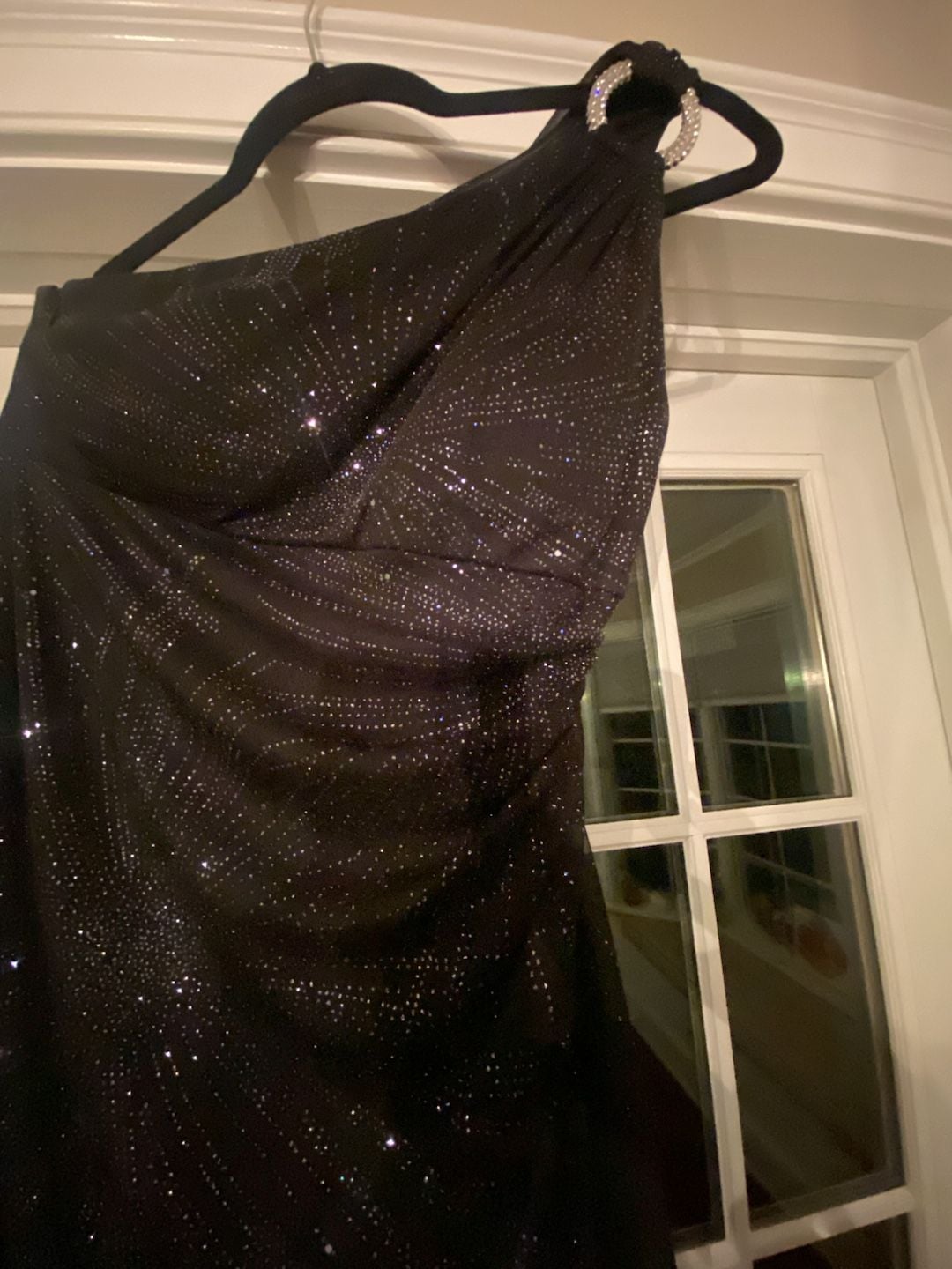 R&M Richards Glitter Dress Size 6P Black 3