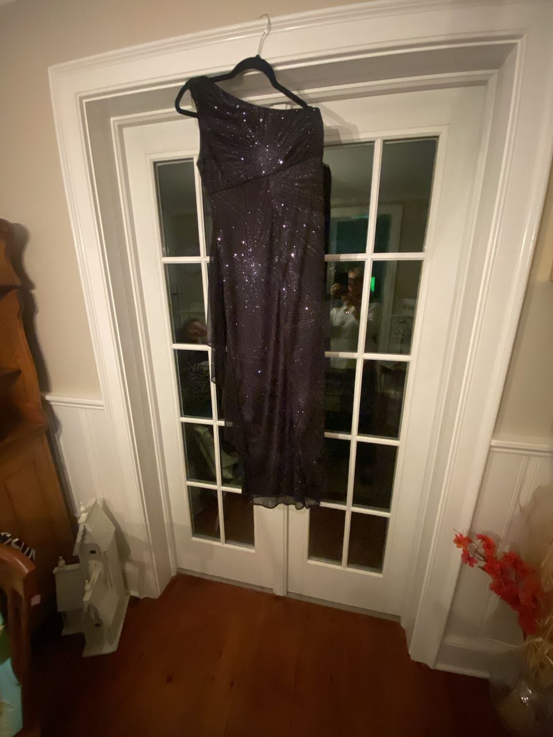 R&M Richards Glitter Dress Size 6P Black 5