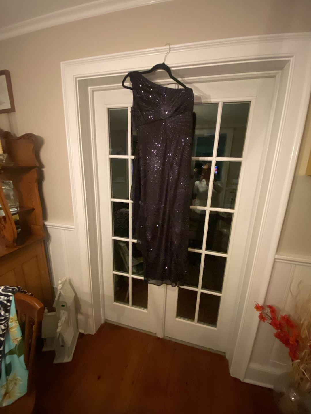 R&M Richards Glitter Dress Size 6P Black 6