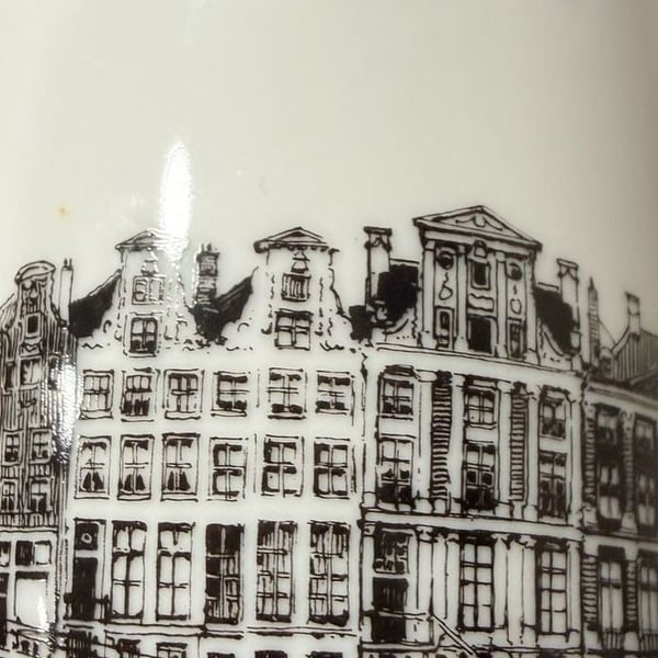 Vintage 1960s Villeroy & Boch Amsterdam Canal Houses Set of 4 Cups