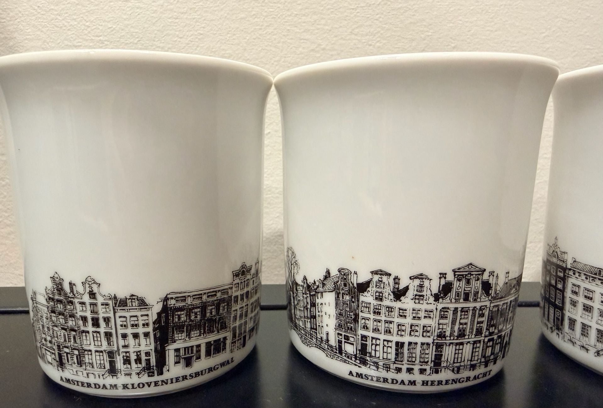 Vintage 1960s Villeroy & Boch Amsterdam Canal Houses Set of 4 Cups 2