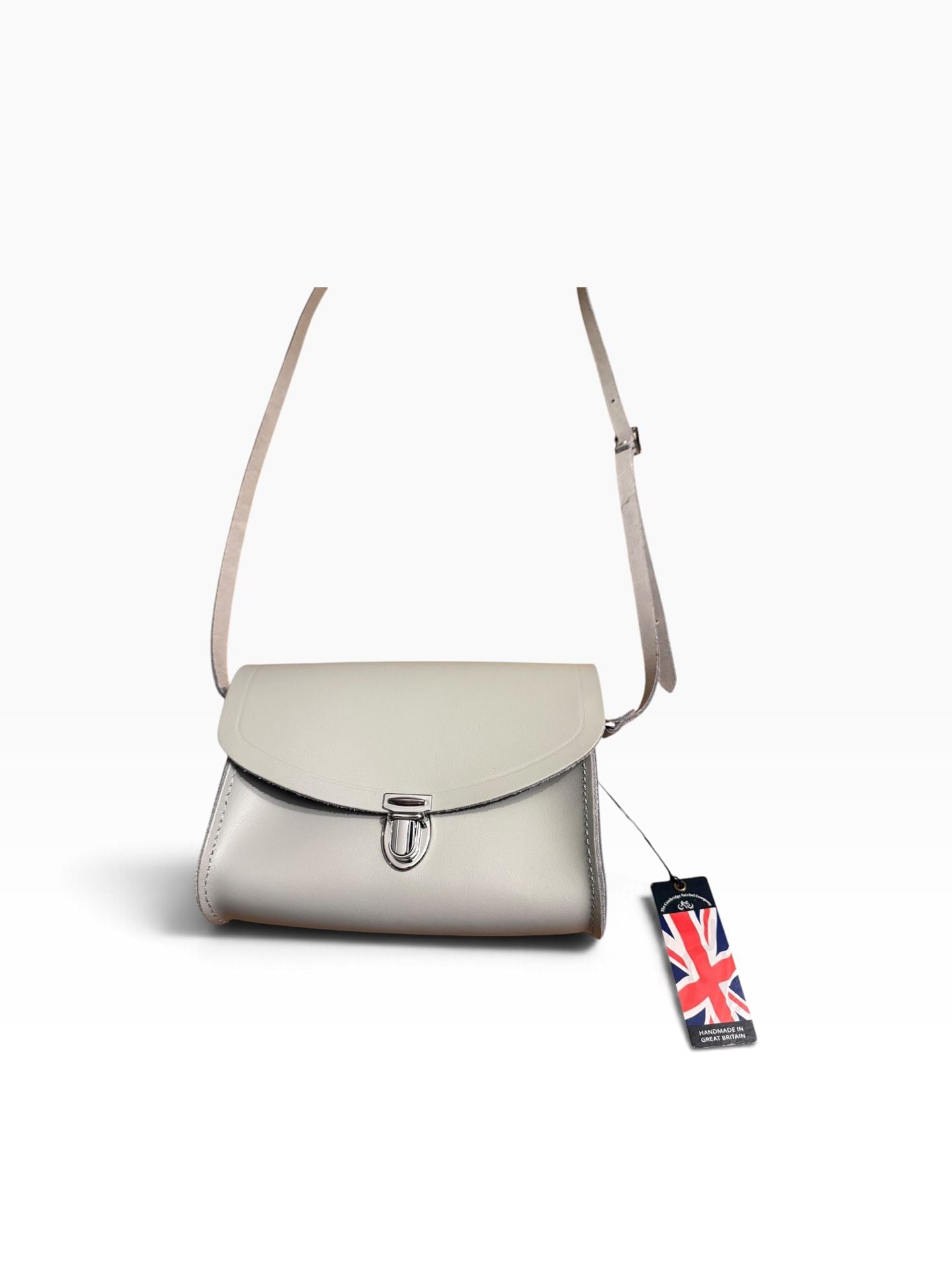 The Cambridge Satchel Company Push Lock Crossbody Bag Grey Leather 3