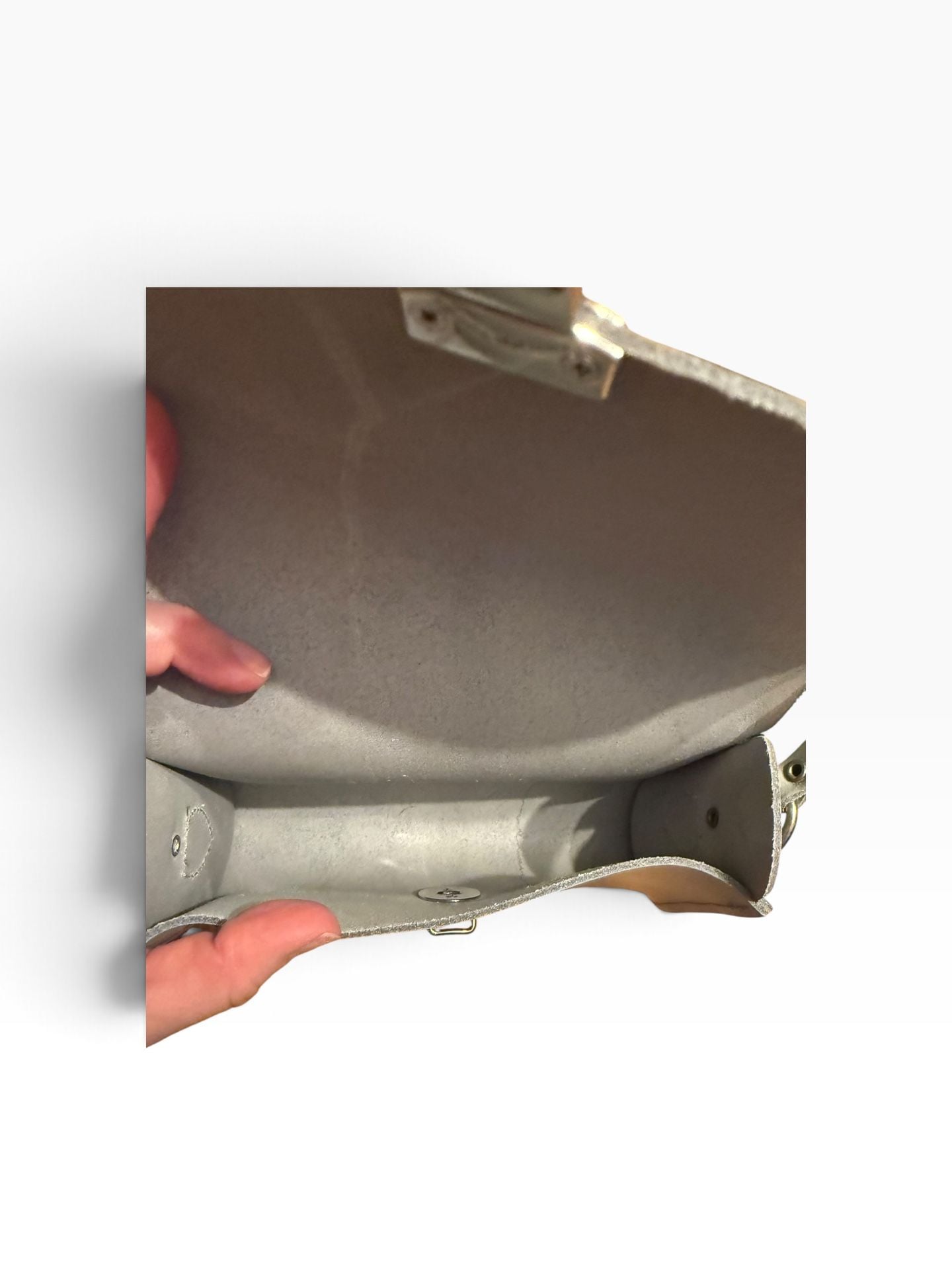 The Cambridge Satchel Company Push Lock Crossbody Bag Grey Leather 8