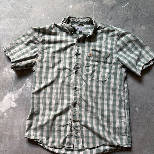 Carhartt Men's Casual Dress Shirt Large Relaxed Fit Double Pocket