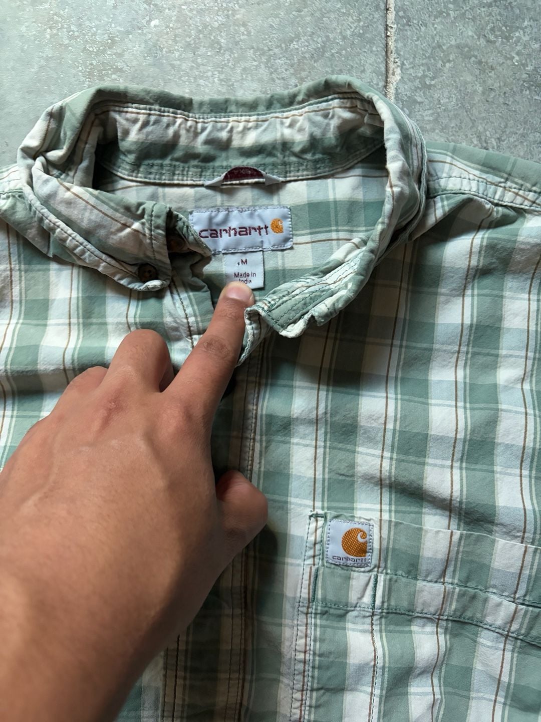 Carhartt Men's Casual Dress Shirt Large Relaxed Fit Double Pocket 3