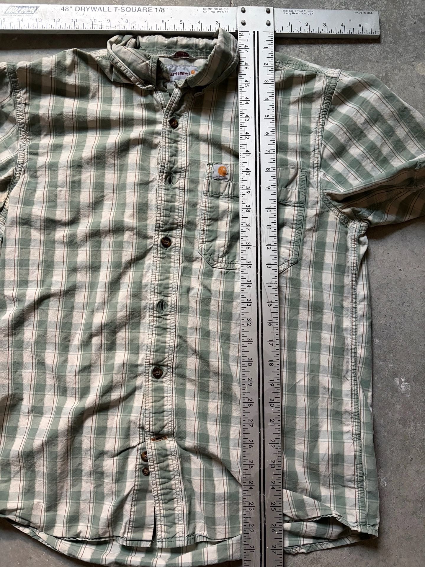 Carhartt Men's Casual Dress Shirt Large Relaxed Fit Double Pocket 5