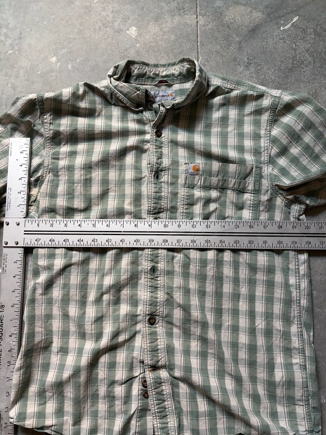 Carhartt Men's Casual Dress Shirt Large Relaxed Fit Double Pocket 6