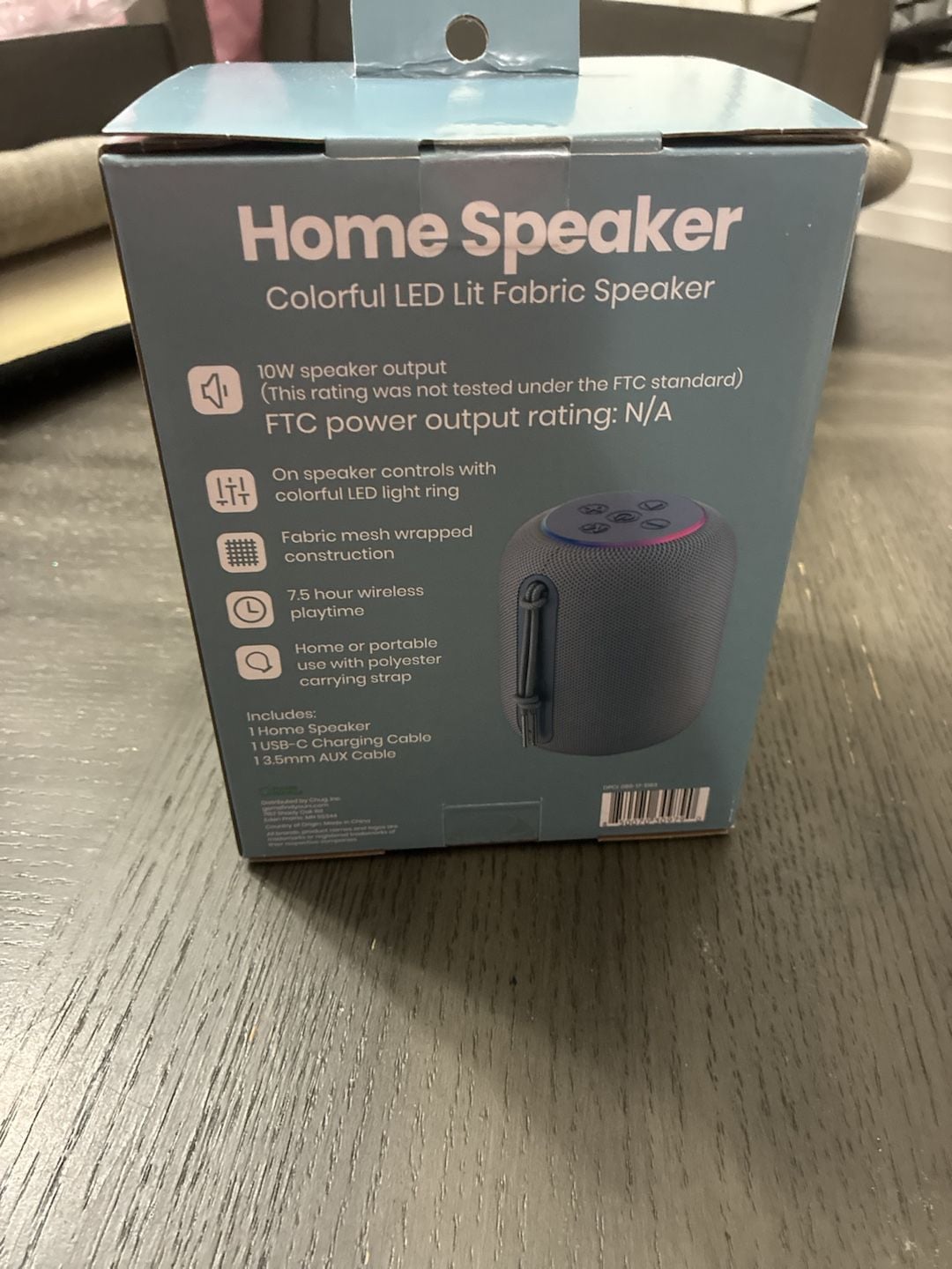 GEMS Home Speaker Colorful LED Lit Fabric Speaker New 4