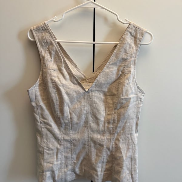 Linen-Blend Corset Top