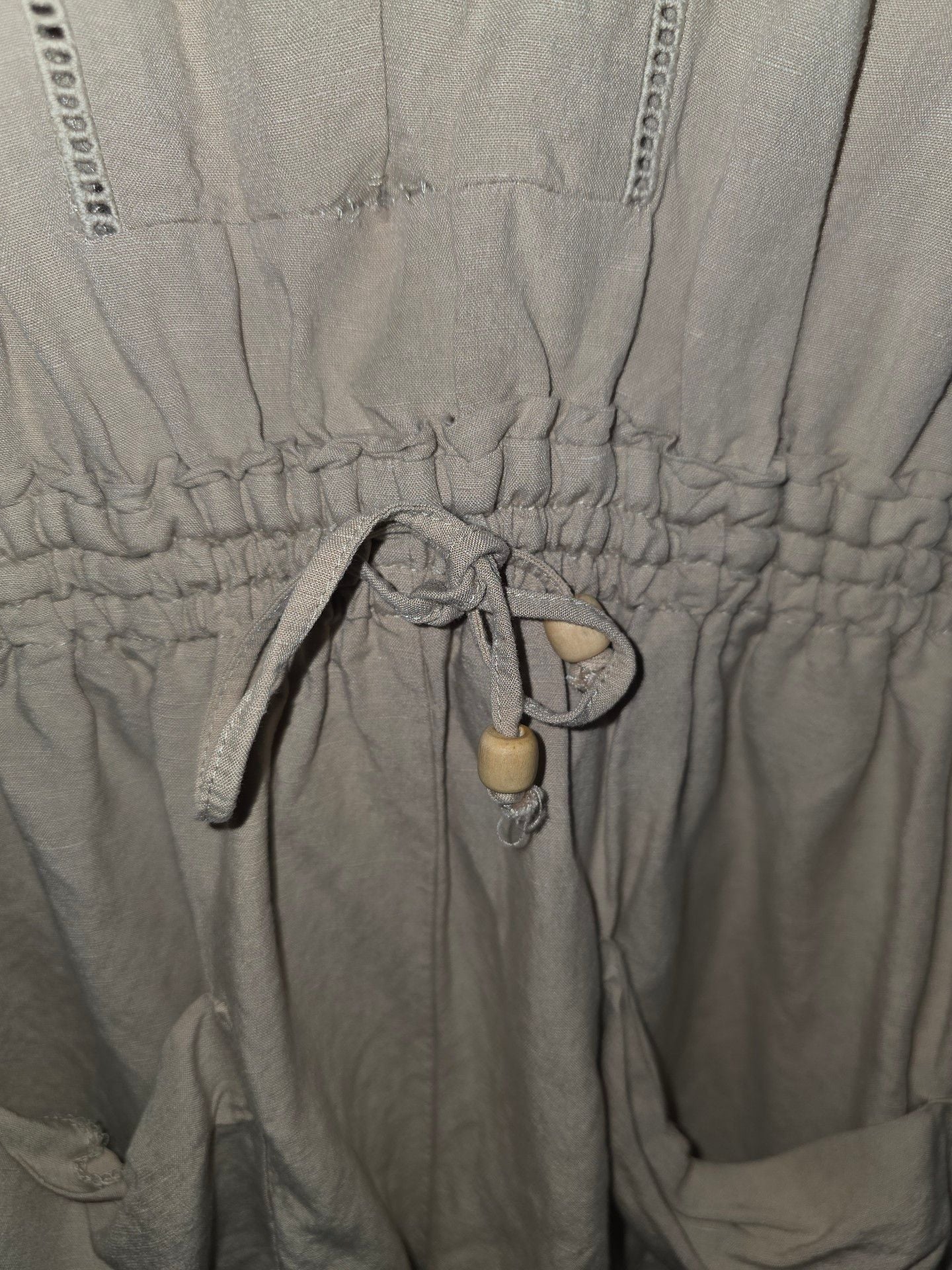 BlankNYC Romper Size XS Tan Button Front Utility Short Sleeved Pocket 5