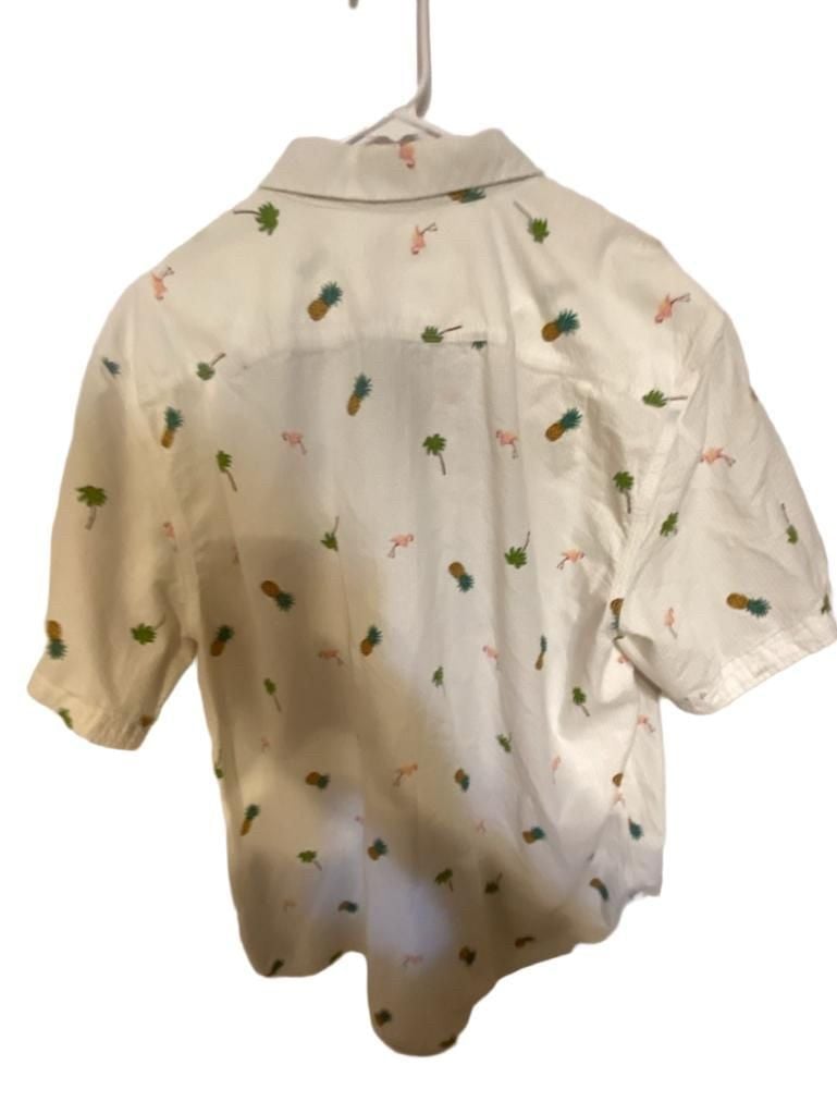 Tommy Bahama Button-Down Shirt Size XL/TG White Tropical Print 9