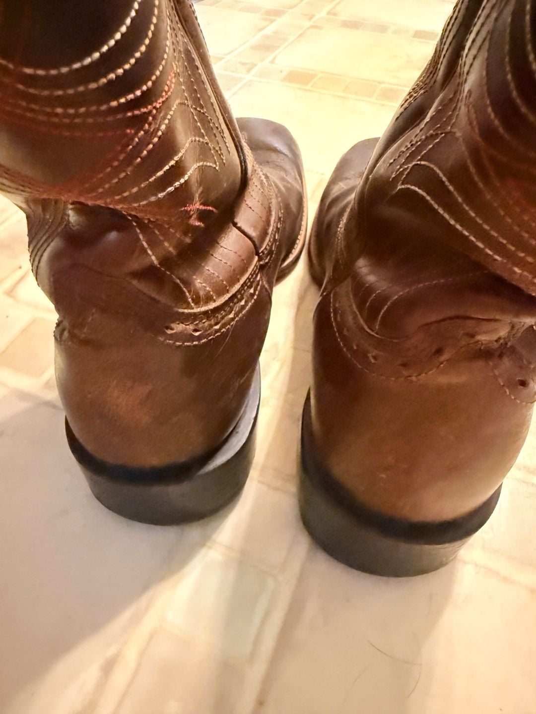 Ariat Sport Wide Square Toe Western Boots Brown Leather 10.5D
 11