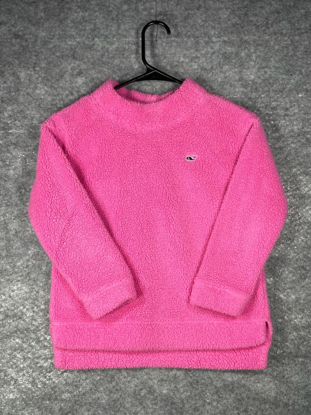 Vineyard Vines Kids Sherpa Fleece Pullover Size S (7-8 )Pink Mock Neck 2