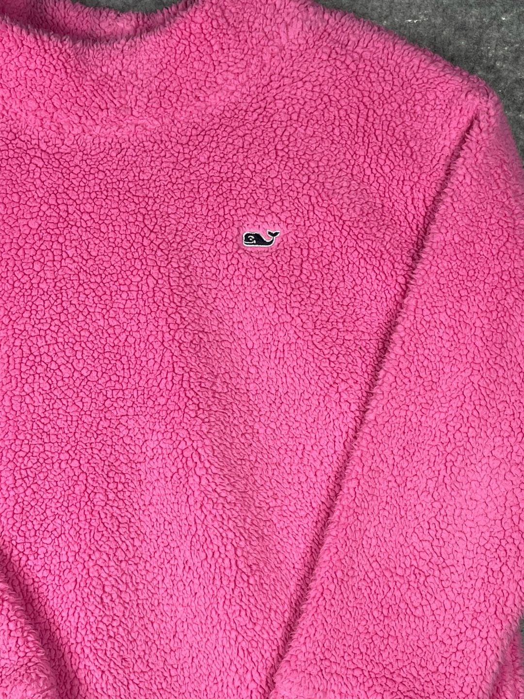 Vineyard Vines Kids Sherpa Fleece Pullover Size S (7-8 )Pink Mock Neck 4