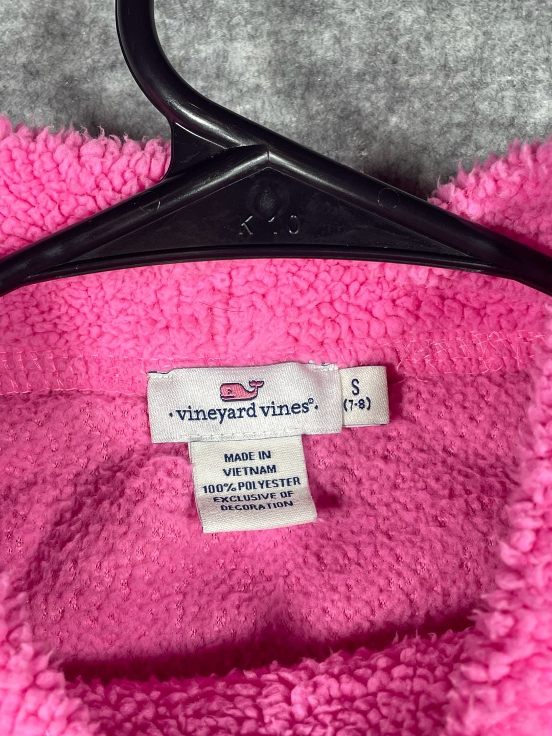 Vineyard Vines Kids Sherpa Fleece Pullover Size S (7-8 )Pink Mock Neck 6