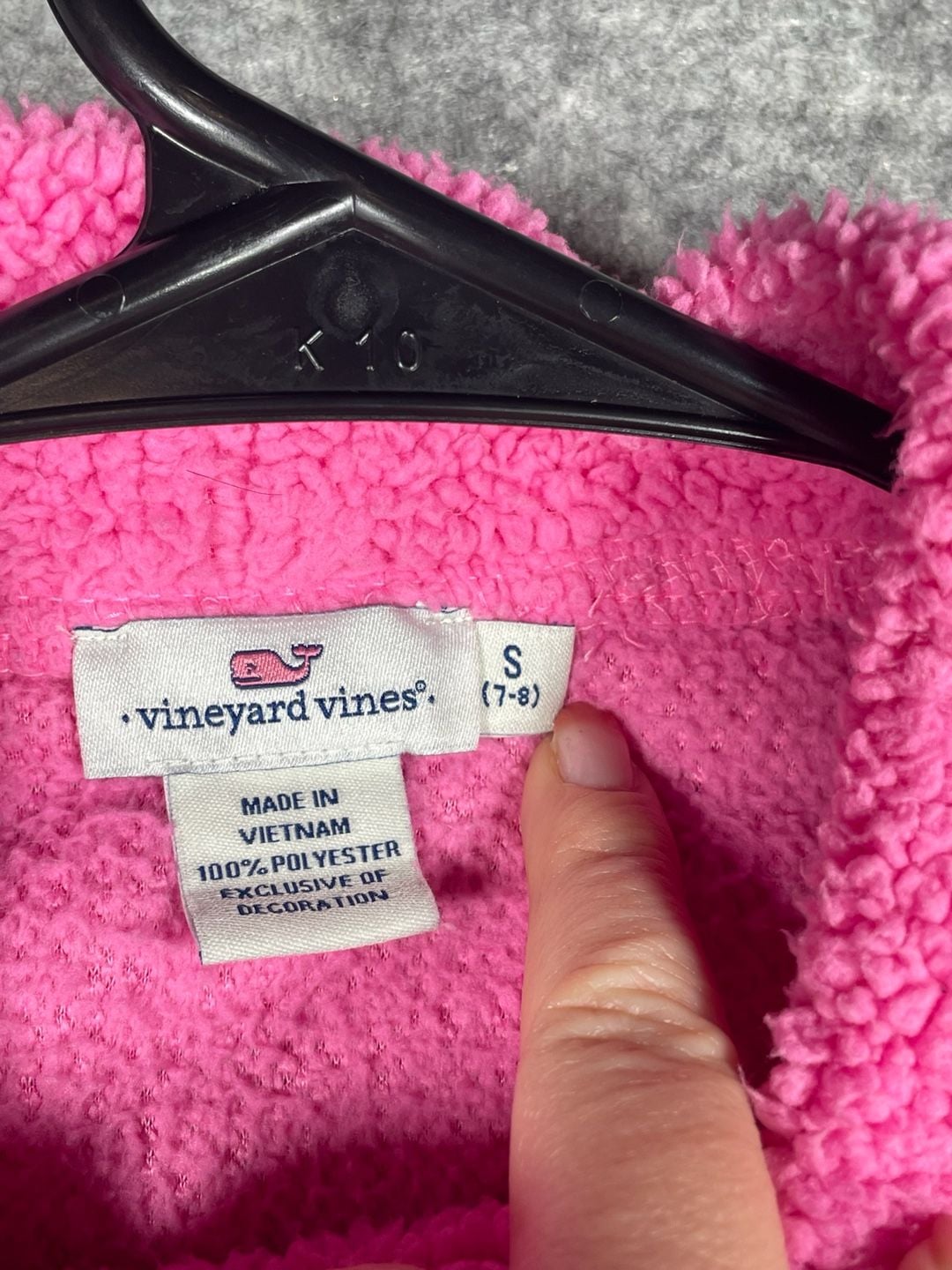 Vineyard Vines Kids Sherpa Fleece Pullover Size S (7-8 )Pink Mock Neck 7