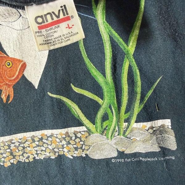Anvil Fat Cat Applejack Licensing Vintage 1998 T-Shirt Size L Black