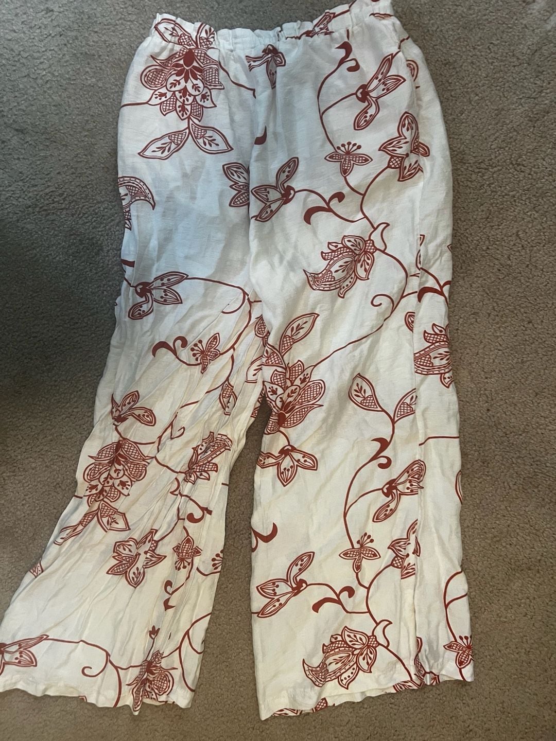 Kaktus Couture Floral Drawstring Wide Leg Pants 5