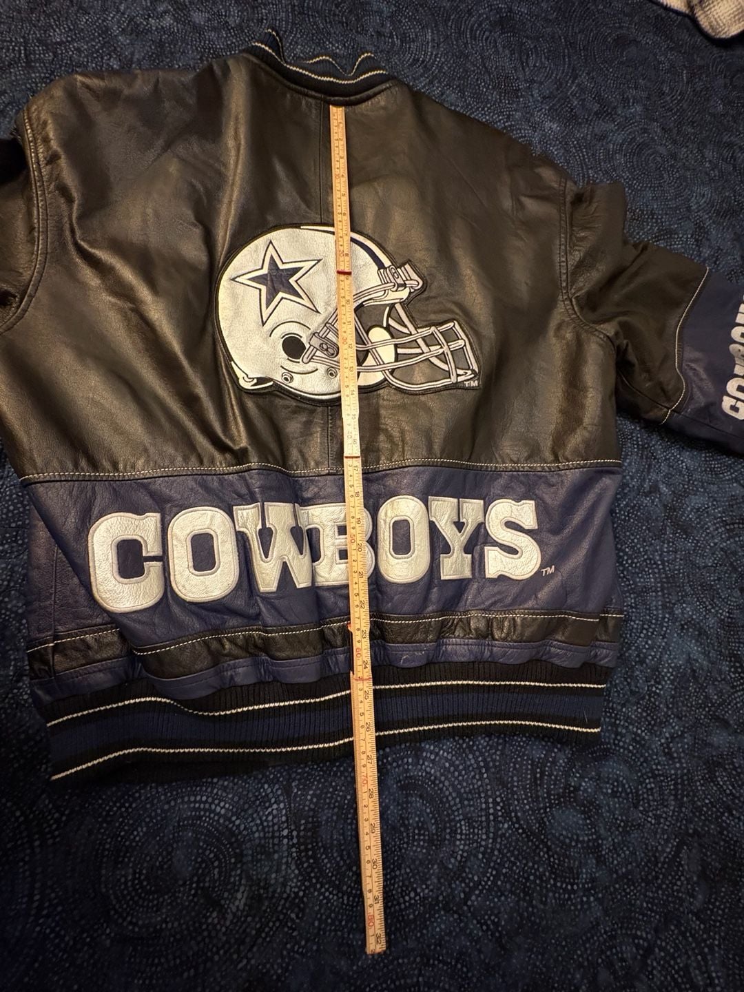 90’s Vintage G-III Carl Banks Dallas Cowboys Leather Jacket XL Black Blue NFL 13