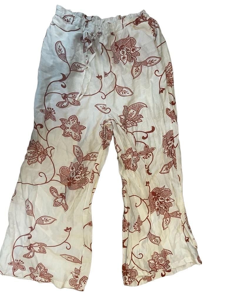 Kaktus Couture Floral Drawstring Wide Leg Pants 2
