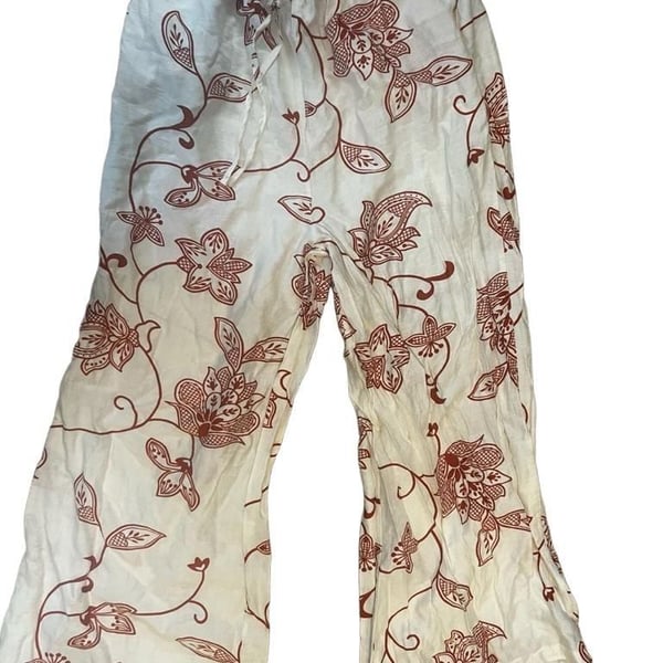 Kaktus Couture Floral Drawstring Wide Leg Pants