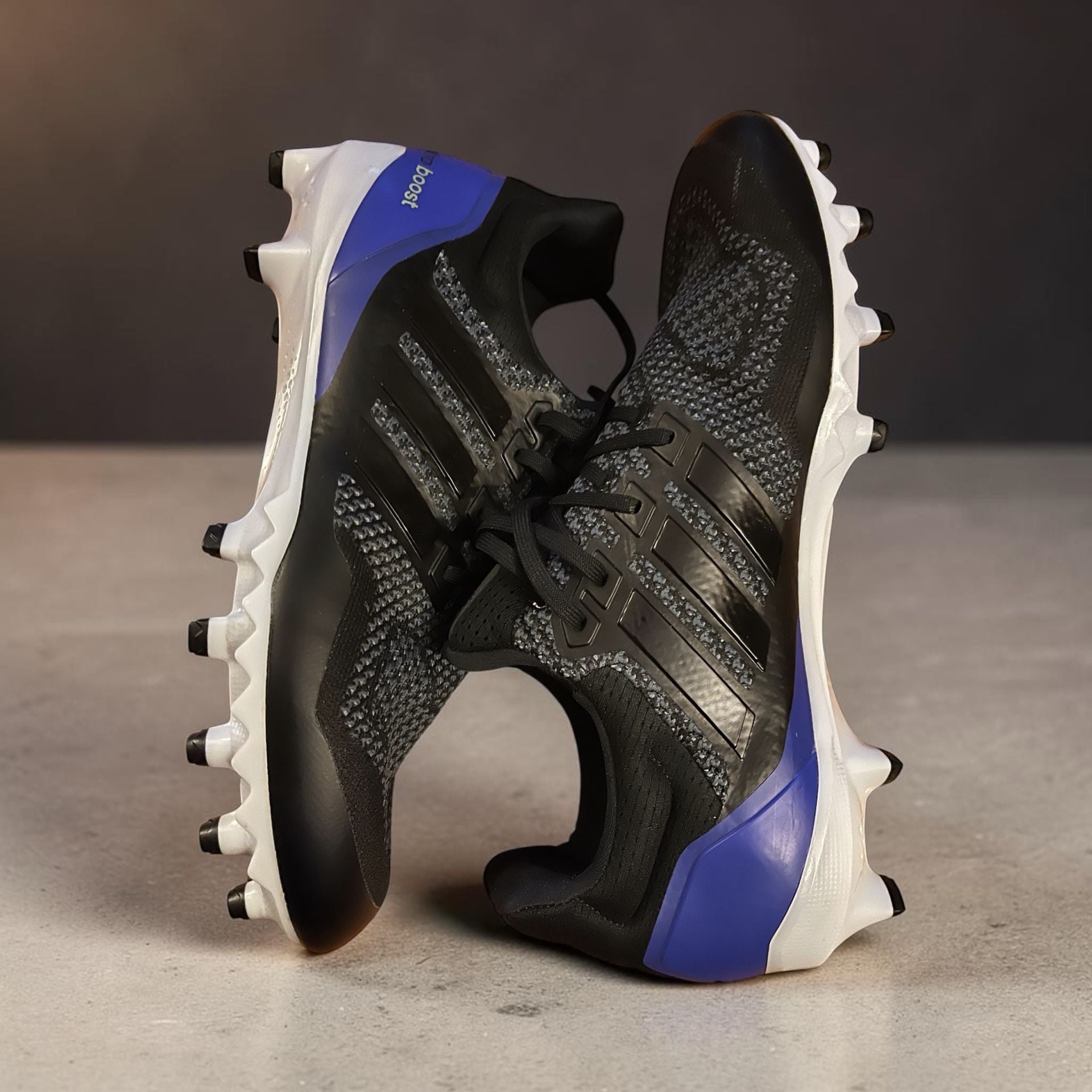 Adidas Ultraboost Football Cleats Size 10.5 Black Blue Woven 3