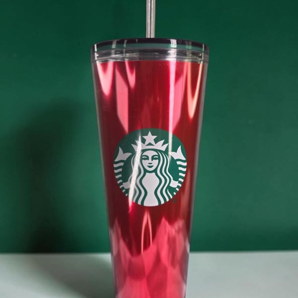 Starbucks Cold Cup Tumbler 24 fl oz / 710 ml Red Metallic